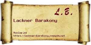 Lackner Barakony névjegykártya